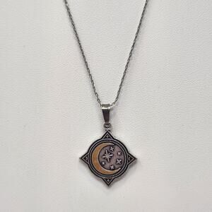 Alex and Ani Moonlight Pendant Chain Necklace Silver Brass Tone Adjustable